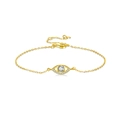Elegante bracciale in argento S925 dorato con design occhio del male e zirconi lucenti - Oro 18K