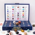 Christmas Advent Calendar with 24 assorted natural crystals and tumbled gemstones - Christmas Crystal Blind Box 24 Grids (Tumbled Stones)