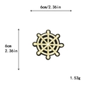 Ship wheel embroidered patch in cream and gold with 6cm diameter for DIY clothing - GZ-2542