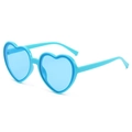 Klassische herzförmige Party-Sonnenbrille in Hellblau mit passenden Gläsern - Blauer Rahmen Himmelblaue Linsen