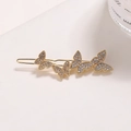 Elegante molletta per capelli a farfalla dorata con strass lucidi e design classico - 7.5cm-Stile Farfalla (E1230) / Oro