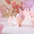 Pink hair angel cake topper figurine with white wings and pearl headband decoration - 1143-12 Lying Pink