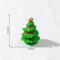 Miniature green resin Christmas tree with gold star and colorful baubles, height 4.1cm - Style 1 Large Light Green