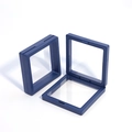 Dark blue PE film floating jewelry display box set for rings and earrings - Special Blue; 7*7*2cm