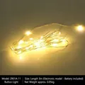 Guirlande lumineuse LED 3m jaune chaud avec piles pour décoration de bateaux - Guirlande Lumineuse 3M à Piles Bouton