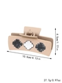 Beige cowboy style hair claw clip with black and white patterns, 10.5cm large size - Beige Black-White Geometric (90024)