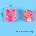 Moule en silicone rose en forme de grenouille pour fondant et bougies, 7 cm x 7,6 cm - Style Grenouille Rose (50-3070-A)