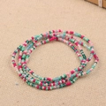 Handmade multi-layer seed bead bracelet featuring colorful pink blue and green beads - Style 68-Multi Pink Green Blue