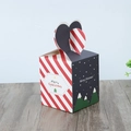 Christmas gift box with red stripes and heart-shaped handle for sweets and treats - S888 Snowy Peaks / Flat Shipping
