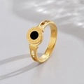 Anello albero della vita in acciaio inossidabile dorato con numeri romani e diamanti - US 6 / Oro (Design del quadrante romano)