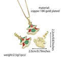 Christmas tree charm in red and green enamel with 18K gold plated copper and zircons - Christmas Tree Style B