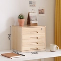 4 Layers With Lock / 35x26x30cm / Natural Wood Color