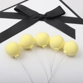 Set of 5 yellow balloon cake toppers for birthday party and dessert decoration - Single Piece / Light Yellow Single Ball