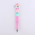 Pink cartoon cow silicone bead pen with stylish plastic body and stainless steel tip - Colorful Cow