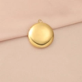 Ciondolo a medaglione circolare dorato lucido in resistente acciaio inossidabile 316L - 20mm / Oro 18K