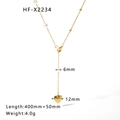 Gouden Y-vormige ketting met witte hartparels en een gouden hartvormige hanger van 12 mm - 18K goud