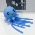 Jouet à presser poulpe bleu ciel avec visage souriant et tentacules souples - Nouveau Modèle Poulpe Méduse Bleu