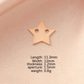 Dettaglio dimensioni per ciondolo a stella in oro rosa 12mm con doppi fori tecnici - Stella a Doppio Foro da 12mm / Oro rosa