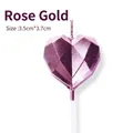 Rose gold geometric heart candle for cake decoration with metallic finish 3.5x3.7cm - Diamond Heart Candle Rose Gold / 1 Piece / Rose Gold