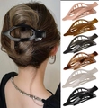 6-pack oval plastic claw clips in assorted colors like pink, amber, and black set - Set 12 (Pack of 6)