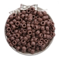 Brown acrylic large hole pony beads for DIY jewelry making and bracelet weaving - 100 Pieces/Pack (9x6mm) / Solid Coffee