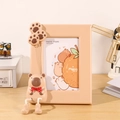 Cadre photo mignon avec ours en peluche 3D et ballons en résine marron clair - Beige [Capybara Vertical] / 7 Pouces (12.4*17.8cm)
