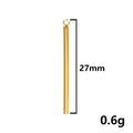 Detailed 27mm long 304 stainless steel golden vertical bar pendant with ring, 0.6g weight - Gold (27mm)
