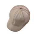 Detailansicht der beigen Baseball-Trucker-Kappe mit kurzem Schirm und atmungsaktivem Netz - Khaki