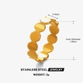 Anello a sfere in acciaio inossidabile placcato oro con peso 2g e diametro interno 1,65cm - Anello Tondo a Scaglie / Oro