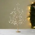 Light gold Christmas acrylic leaf branch ornament 30x45cm with sparkling glitter finish - Leaf Tree (SA24238)