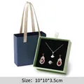 Blue-green jewelry gift box set with necklace, earrings, and ring in drawer style packaging - Set Box / Teal