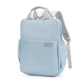 Zaino per laptop in nylon impermeabile azzurro con manici grigi e spallacci imbottiti - Grande / Blu