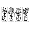 Guía de tallas para set de 4 decoraciones de pared de jarrones de alambre de metal negro - Set de 4 piezas / Negro