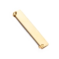 Polished gold rectangular stainless steel connector pendant with double jump rings - Gold