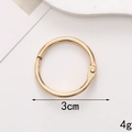 Golden zinc alloy spring ring connector, 3cm diameter and 4g weight lobster clasp hardware - C130-30mm Open Ring / Gold