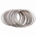 Polished silver memory steel wire loops for DIY handmade bracelet jewelry making - 100 Loops/Pack