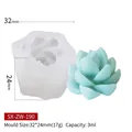 Moule silicone succulent 3D 32x24mm pour la fabrication de bougies et savons DIY - Moule Succulente (ZW-190) / Blanc