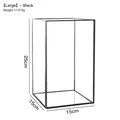 Modern minimalist black metal glass rectangular display box size 25x15x15cm - Large / Black