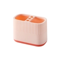 Pink and orange dual-tone multi-functional desk organizer for stationery and toiletries - Light Pink