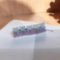 Sweet gradient gummy bear hair clip with blue and purple matte resin bear details - Blue Purple Gradient