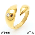 Anillo de delfín para hombre en acero inoxidable chapado en oro 18k con diamante - US 9 / Dorado
