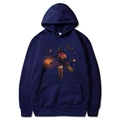 Sweat à capuche bleu marine d'Halloween avec imprimé sorcière, citrouille et chauve-souris - S / Bleu marine