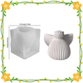 Striped heart angel wing silicone candle mold with dimensions 10.5cm width and 9.2cm height - Striped Chubby Angel