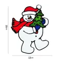 Cartoon snowman Christmas window sticker with green tree and glitter, size 16x13cm - 16*13cm / Snowman Type A