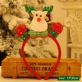 LED Christmas reindeer headband with white plush and green sequins for holiday party - S3-3 Sequin LED Raising Hands Reindeer Headband