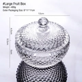 Elegant transparent glass candy jar with diamond-cut pattern, diameter 10cm, height 9.5cm - Pineapple Glass Fruit Box - Large