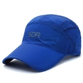 Berretto da baseball outdoor blu reale a rapida asciugatura con logo SDR e texture a griglia - Blu Reale