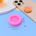 Detail of pink silicone flower mold showing precise dimensions 4.5cm for DIY cake decor - Round Petal Texture(5)