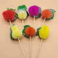 Pack of 7 mixed honeycomb paper fruit toothpicks including pineapple and apple - 12cm Honeycomb Fruit Pick