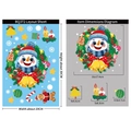 Christmas snowman wreath static stickers set with holiday bells and candle motifs - Snowman Wreath (BQ372)